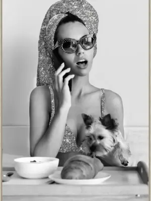 Wandbild | Lady With Dog | 80×120 cm
