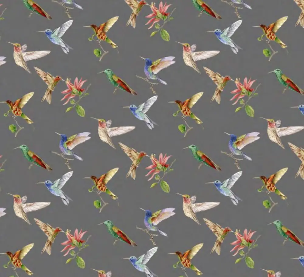 Kissen Kolibri 50×50 grau | 100% Baumwolle |