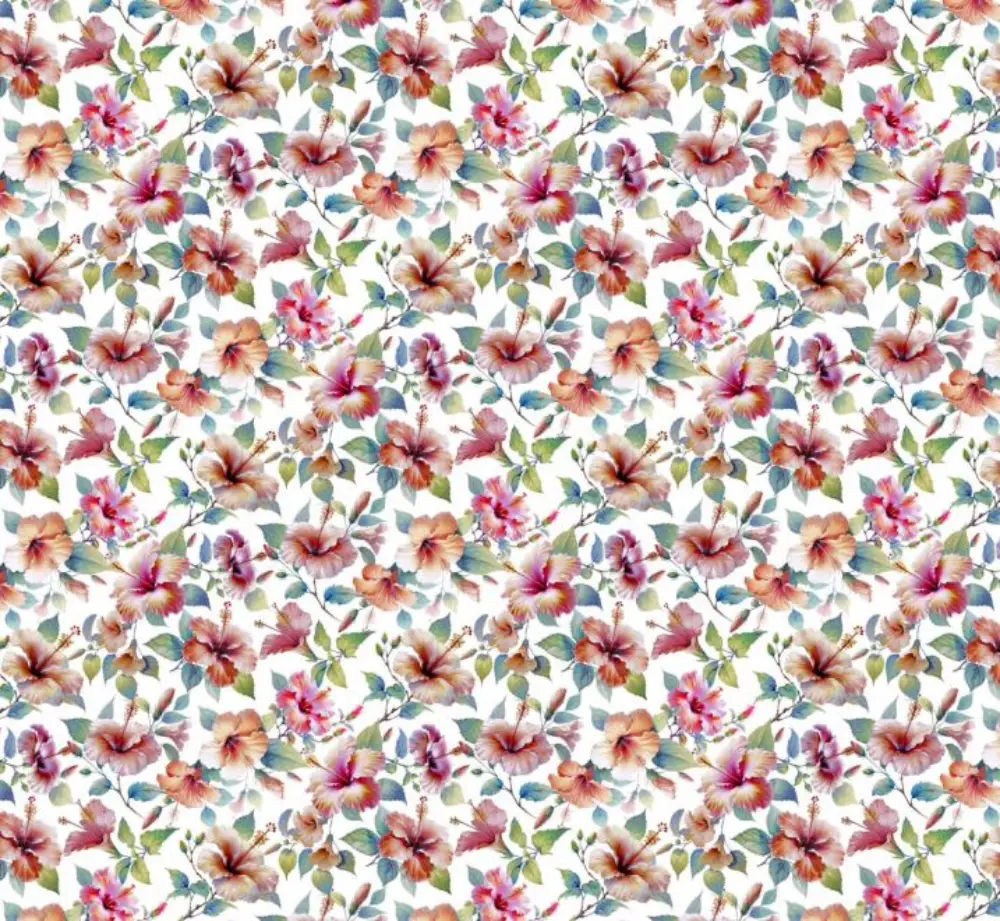 Kissen Hibiskus 40×60 weiß | 100% Baumwolle |