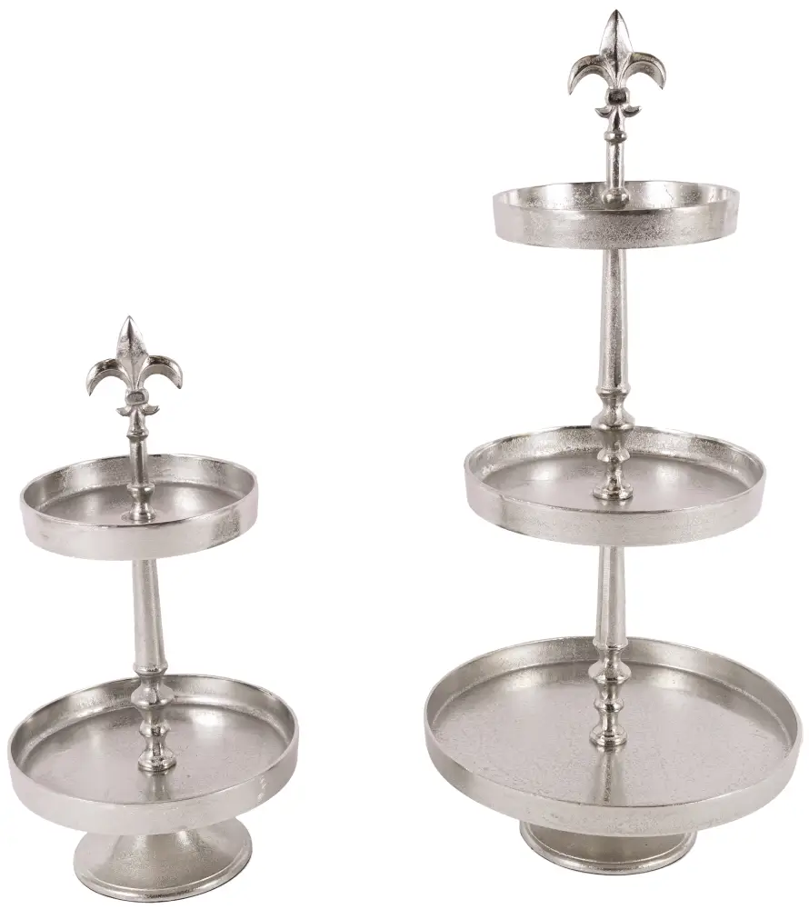Etagere Lilie 3er | Aluguss silber |