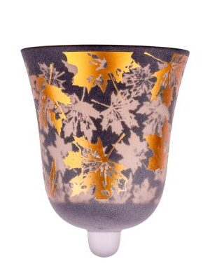 Glasausatz Ahornblatt | Glas grau/Kupfer |