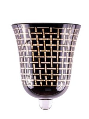 Glasaufsatz Karo | Glas schwarz/gold |