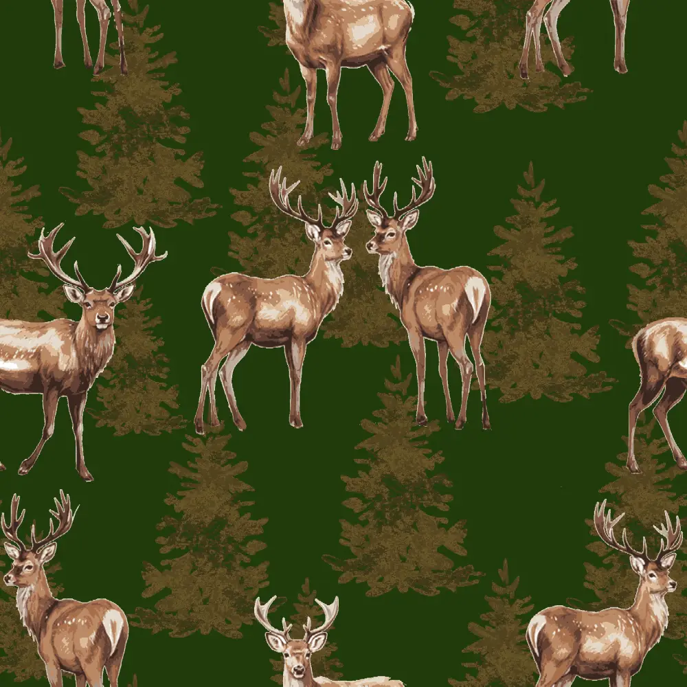 Winter Wonderland grün | Kissen 60×60 | mit Kordel braun Jacquard