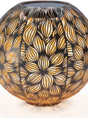 Solar und USB Laterne Ball Flora | 1LED ww, 1LED kw, Ø 30 cm grey | Indoor & Outdoor