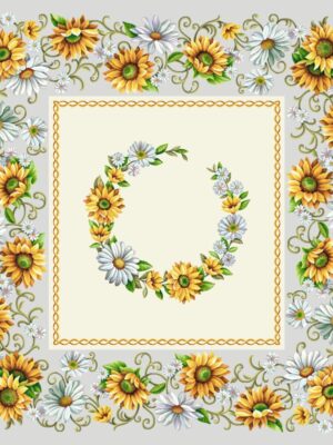 Decke 100/100 | Sonnenblumen Gobelin | 75% PES/22% CO/3% Polyacryl