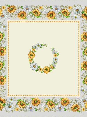 Decke 140/140 | Sonnenblumen Gobelin | 75% PES/22% CO/3% Polyacryl