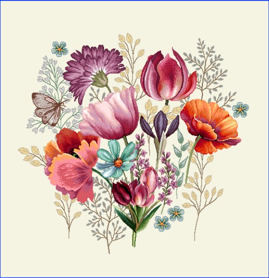 Kissen 45x45 Blumenwiese | Gobelin 75% PES/22% CO/3% Polyacryl |