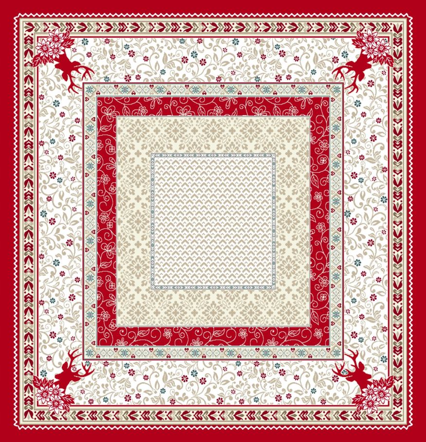 Decke 100/100 | Hirsch rot, Gobelin | 75% PES/22% CO/3% Polyacryl