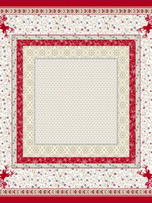 Decke 140/140 | Hirsch rot, Gobelin | 75% PES/22% CO/3% Polyacryl