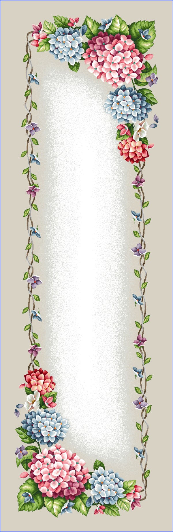 Läufer 50/140 | Hortensien beige Gobelin | 75% PES/22% CO/3% Polyacryl