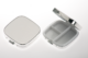 Pillendose quadratisch | verchromt 3-geteilt |