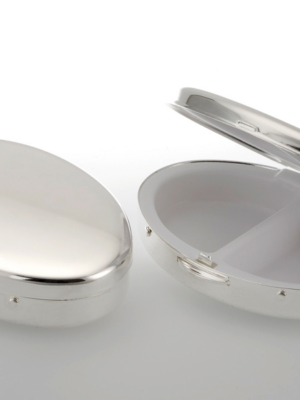 Pillendose oval | verchromt |