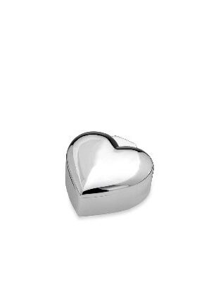 Schmuckdose Herz glatt 6,5 x 6 cm | versilbert |