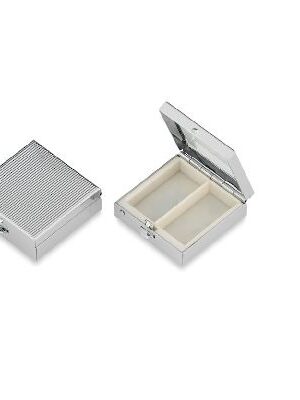 Pillendose quadratisch | verchromt 2 geteilt |