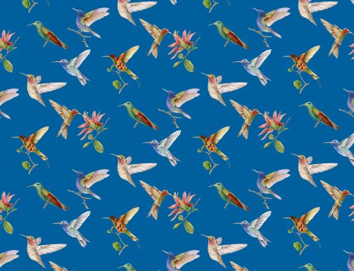 Kissen Kolibri blau 40x60 | 100% Baumwolle |