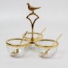 Schalenset für Nüsse, gold | Messing, Glas, Goldlegierung |
