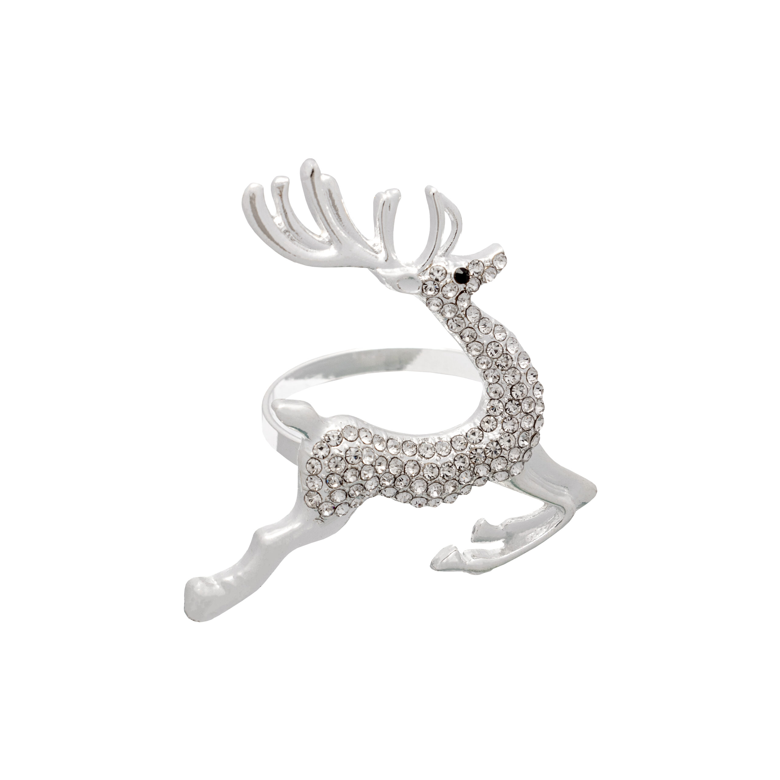 Serviettenring, Hirsch | Strass, silber |