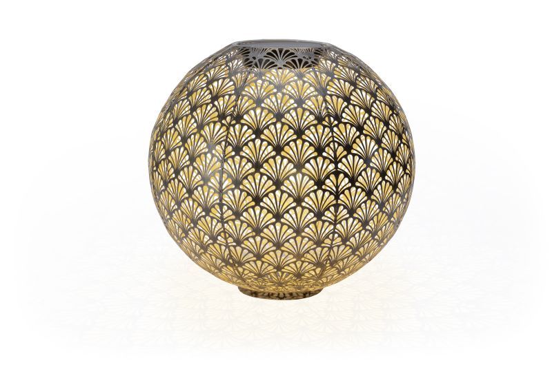 Solar Antic Ball Santana | 1LED ww, 1LED kw D40cm, anthracite | indoor&outdoor